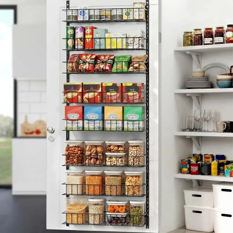 Actual Amazon product photo for Over-door pantry organizer