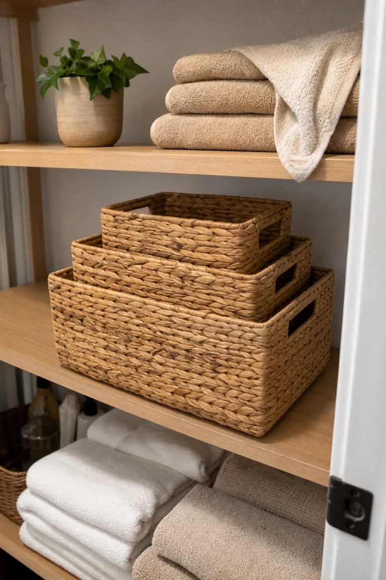Water hyacinth basket set styled idea