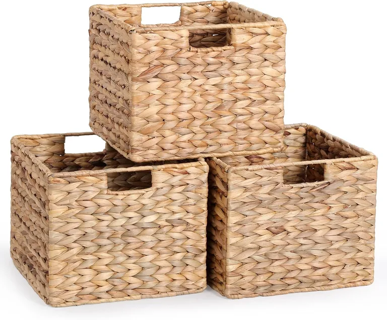 Actual Amazon product photo for Water hyacinth basket set